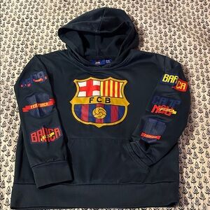 Fc Barcelona Kids Navy Pullover Hoodie